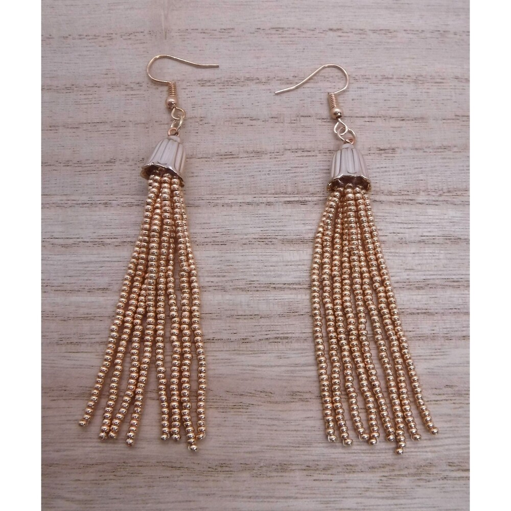 Earrings Beaded Rose Gold - Picture 3 of 3